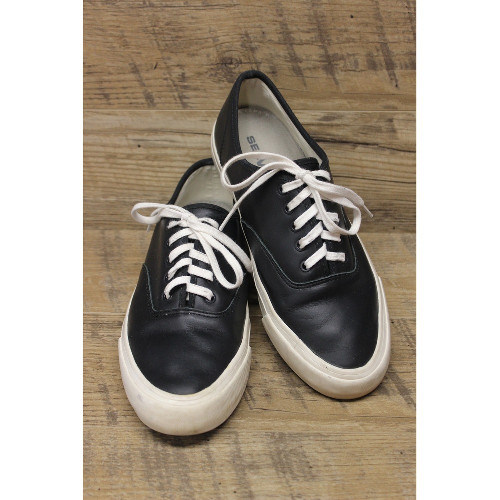 SeaVees Legend Wintertide Women's Black Leather Lace Up Sneakers Size 10